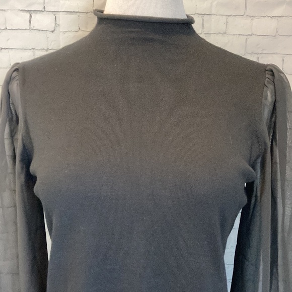Adrianna Papell NWT Funnel Neck Sweater long sheer sleeves XS office workwear - Picture 7 of 16